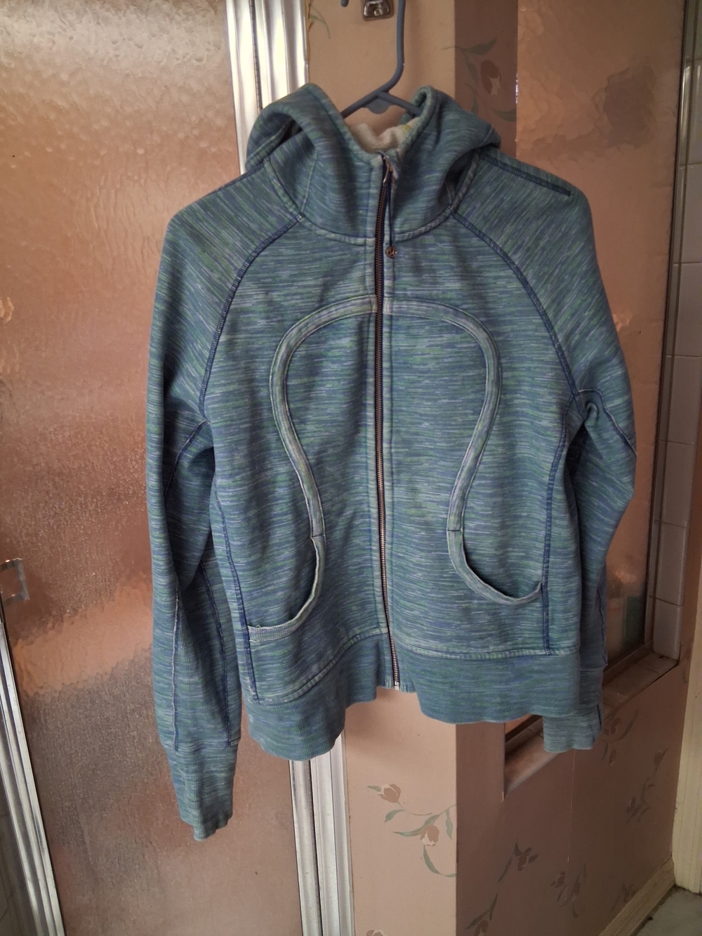 Lululemon Athletica Women's Stroped Teal Zip Hoodie Scuba Womens 12